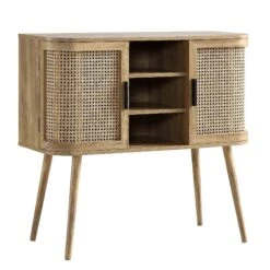 Izzy Curved Rattan 2-Door Buffet Sideboard, Natural 20 Izzy Curved Rattan 2-Door Buffet Sideboard, Natural -Daals Store FT CAB 04 NAT WB2