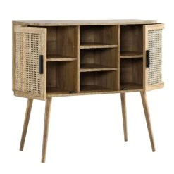 Izzy Curved Rattan 2-Door Buffet Sideboard, Natural 22 Izzy Curved Rattan 2-Door Buffet Sideboard, Natural -Daals Store FT CAB 04 NAT WB3