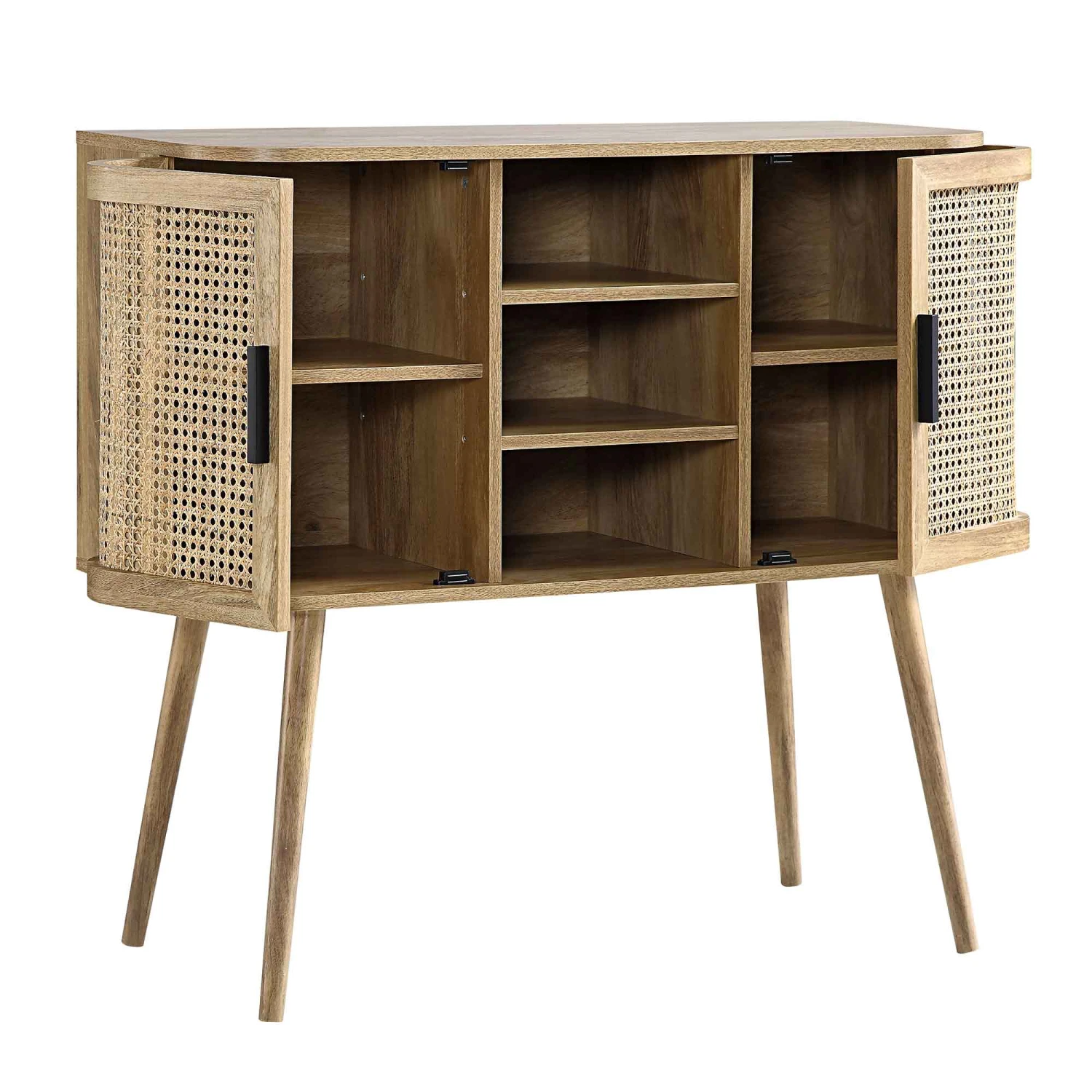 Izzy Curved Rattan 2-Door Buffet Sideboard, Natural 7 Izzy Curved Rattan 2-Door Buffet Sideboard, Natural - Image 7