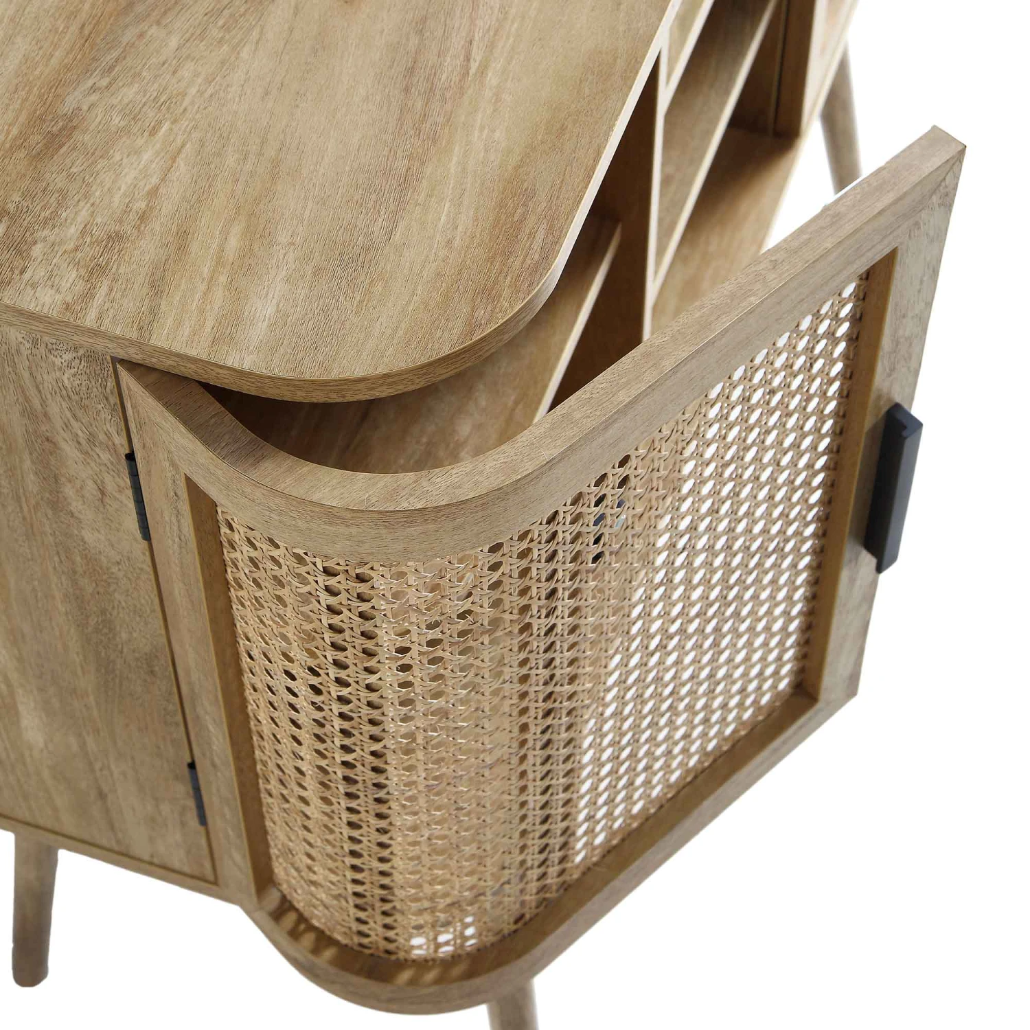 Izzy Curved Rattan 2-Door Buffet Sideboard, Natural 11 Izzy Curved Rattan 2-Door Buffet Sideboard, Natural - Image 11