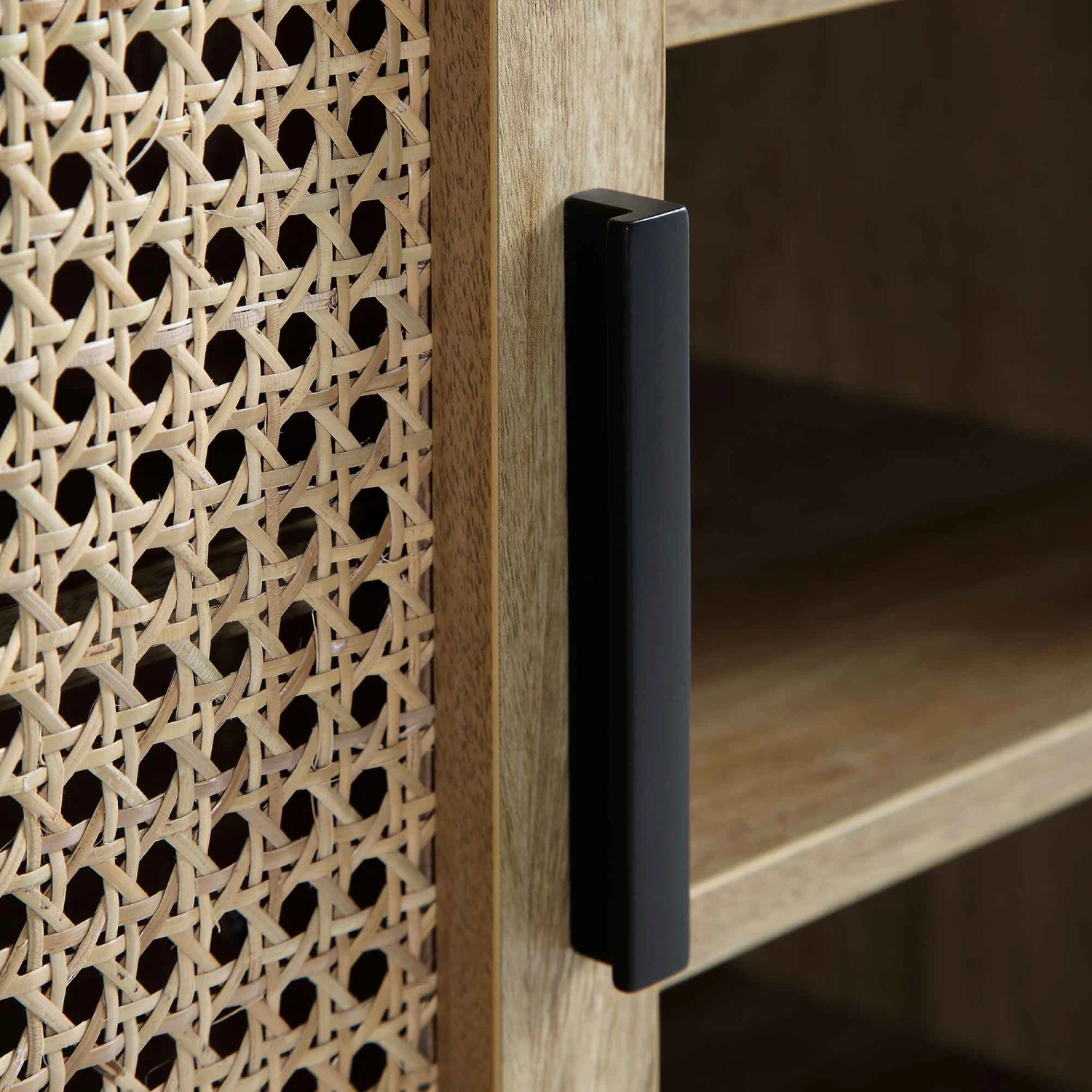 Izzy Curved Rattan 2-Door Buffet Sideboard, Natural 13 Izzy Curved Rattan 2-Door Buffet Sideboard, Natural - Image 13