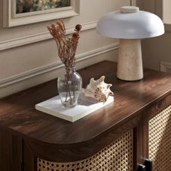 Izzy Curved Rattan 1-Drawer Small Sideboard, Walnut -Daals Store FT CAB 05 WALN scene5