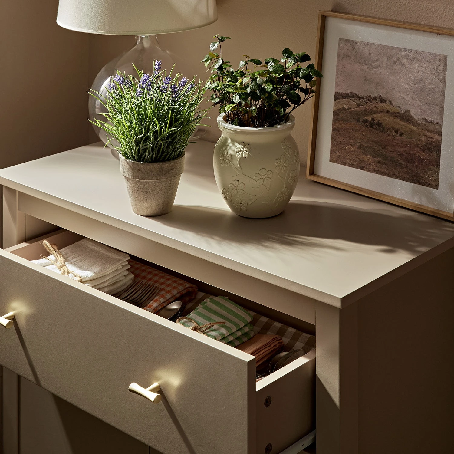 Oakham Small Sideboard With Drawer, Deep Greige 5 Oakham Small Sideboard With Drawer, Deep Greige - Image 5