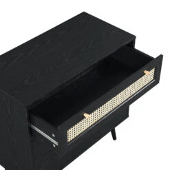 Anya Woven Rattan Chest Of 3 Drawer In Black Colour 14 Anya Woven Rattan Chest Of 3 Drawer In Black Colour -Daals Store FT COD 001 BLACK detail2