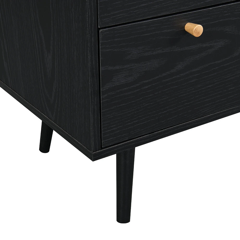 Anya Woven Rattan Chest Of 3 Drawer In Black Colour 8 Anya Woven Rattan Chest Of 3 Drawer In Black Colour - Image 8
