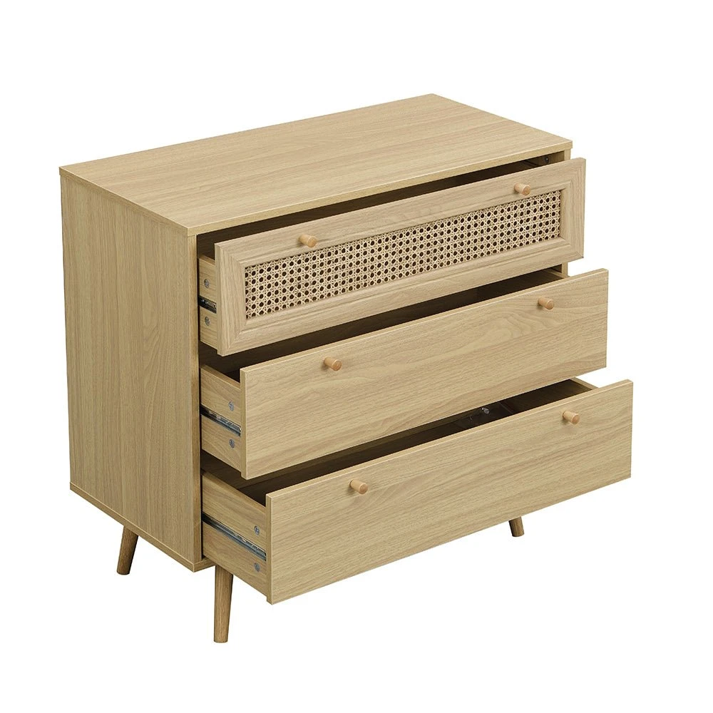 Anya Woven Rattan Chest Of 3 Drawer In Natural Colour 4 Anya Woven Rattan Chest Of 3 Drawer In Natural Colour - Image 4