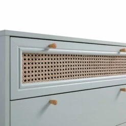 Anya Woven Rattan Chest Of 3 Drawer In Mint Colour 18 Anya Woven Rattan Chest Of 3 Drawer In Mint Colour -Daals Store FT COD 001 SAGE detail1