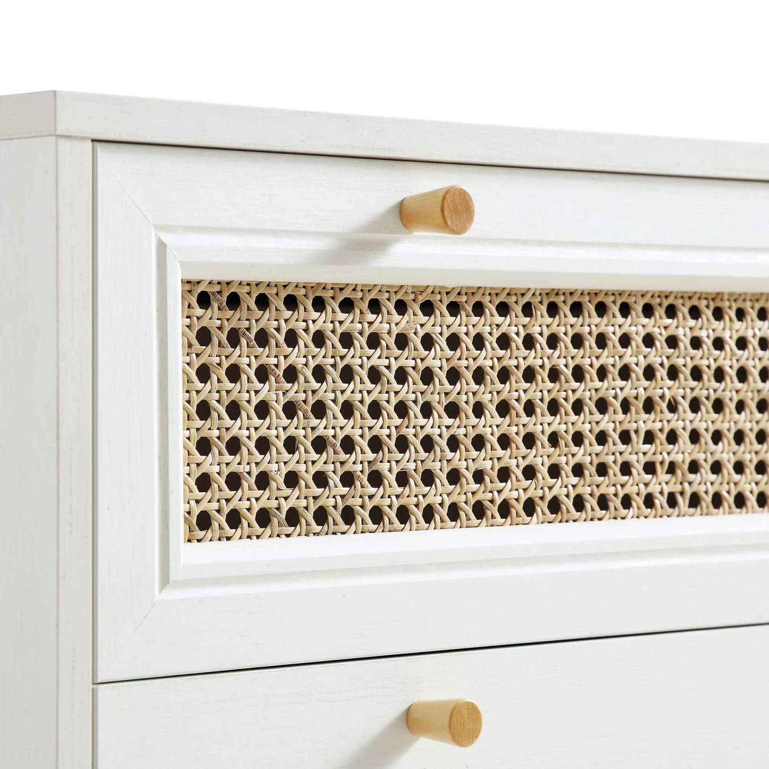 Anya Woven Rattan Chest Of 3 Drawers In White 8 Anya Woven Rattan Chest Of 3 Drawers In White - Image 8