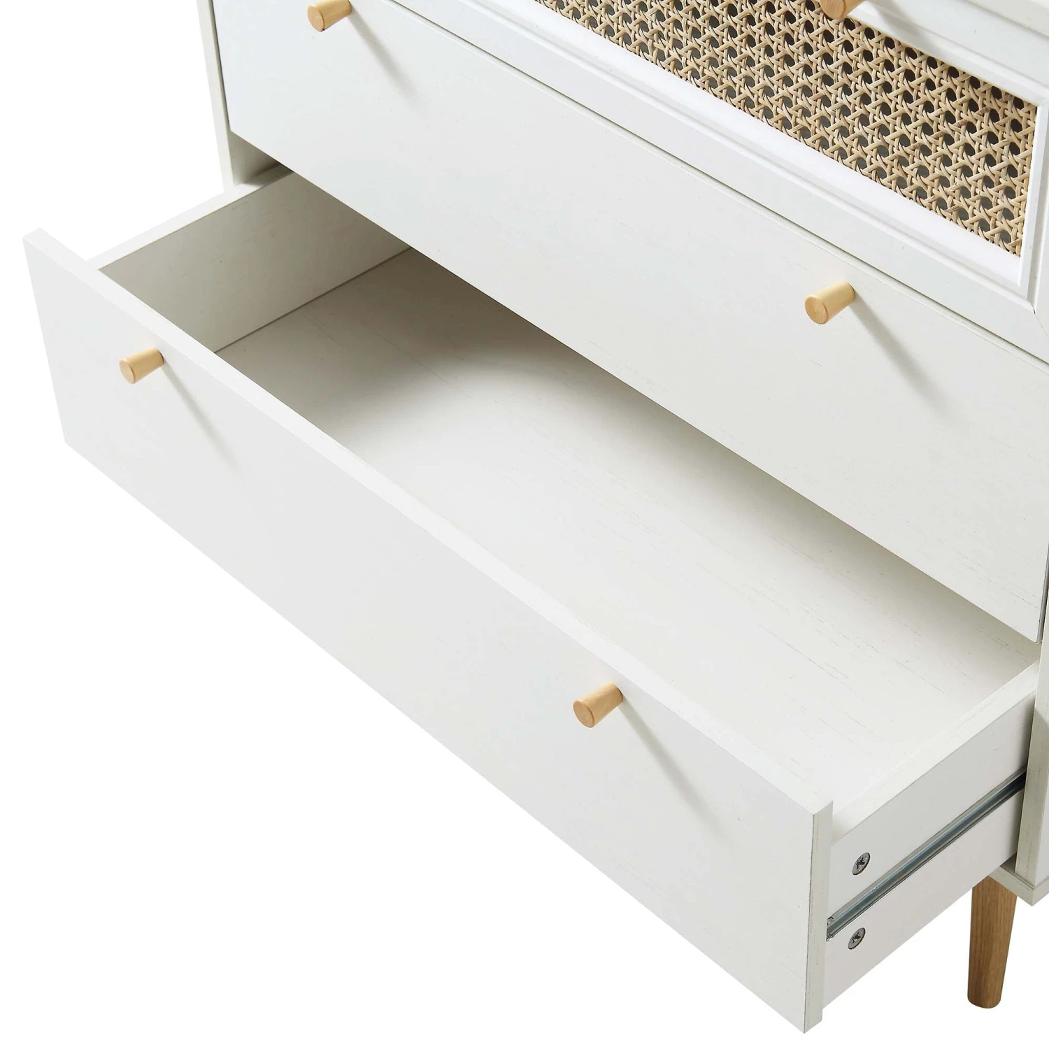 Anya Woven Rattan Chest Of 3 Drawers In White 9 Anya Woven Rattan Chest Of 3 Drawers In White - Image 9