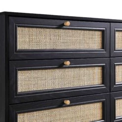 Frances Woven Rattan Chest Of 6 Drawers, Black 19 Frances Woven Rattan Chest Of 6 Drawers, Black -Daals Store FT COD 002 BLACK detail1