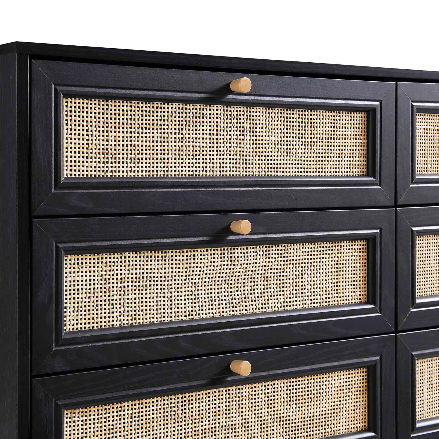 Frances Woven Rattan Chest Of 6 Drawers, Black 8 Frances Woven Rattan Chest Of 6 Drawers, Black - Image 8