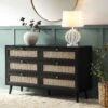Frances Woven Rattan Chest Of 6 Drawers, Black -Daals Store FT COD 002 BLACK main