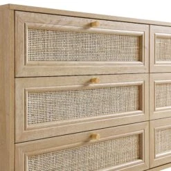 Frances Woven Rattan Chest Of 6 Drawers, Natural -Daals Store FT COD 002 NAT detail1