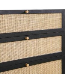 Frances Woven Rattan Tall Chest Of 4 Drawers, Black 23 Frances Woven Rattan Tall Chest Of 4 Drawers, Black -Daals Store FT COD 04 BLACK detail1