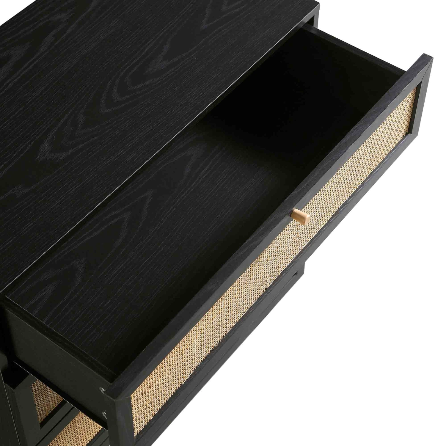 Frances Woven Rattan Tall Chest Of 4 Drawers, Black 12 Frances Woven Rattan Tall Chest Of 4 Drawers, Black - Image 12