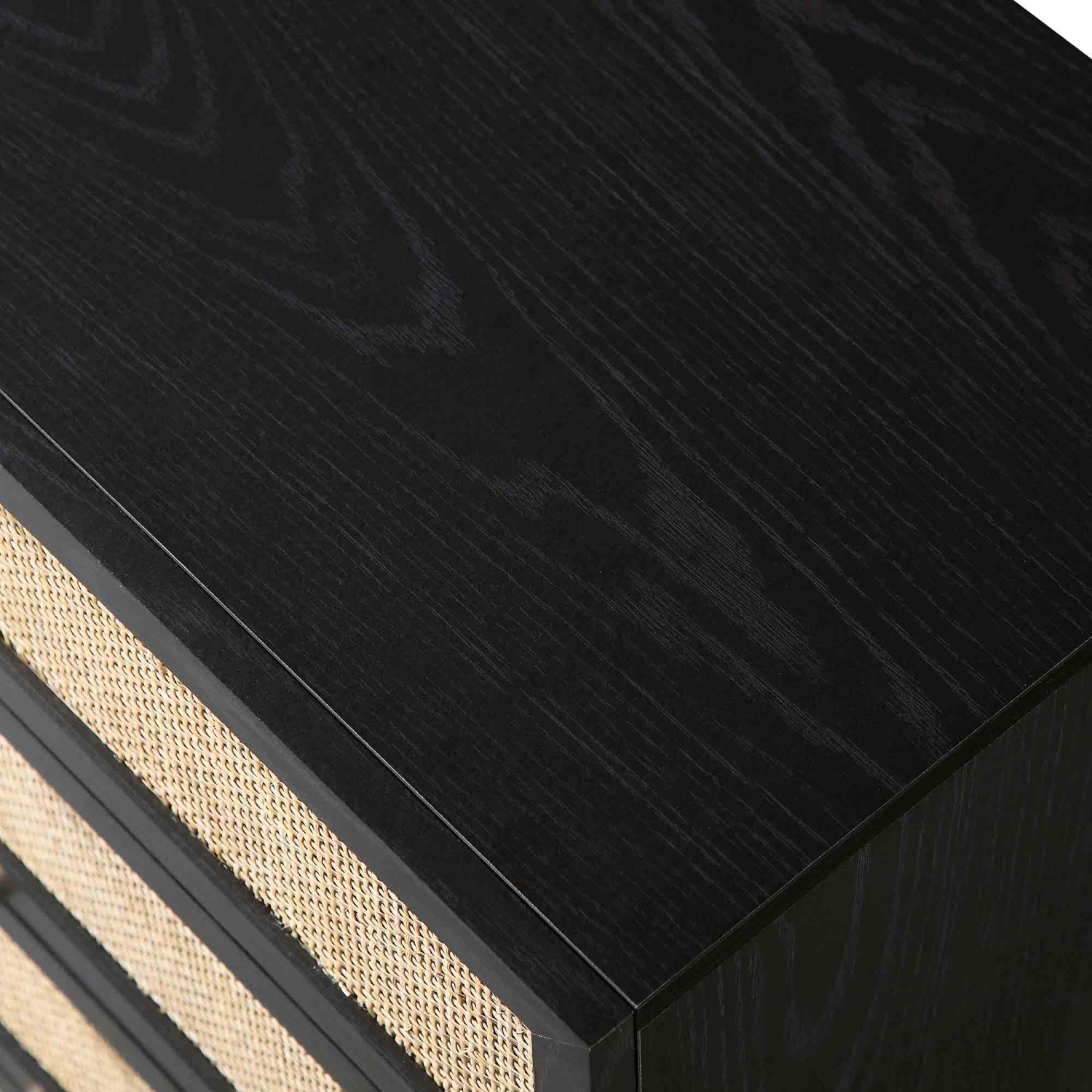 Frances Woven Rattan Tall Chest Of 4 Drawers, Black 13 Frances Woven Rattan Tall Chest Of 4 Drawers, Black - Image 13