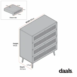 Frances Woven Rattan Tall Chest Of 4 Drawers, Black 18 Frances Woven Rattan Tall Chest Of 4 Drawers, Black -Daals Store FT COD 04 CHART 1
