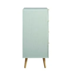 Frances Woven Rattan Tall Chest Of 4 Drawers, Mint -Daals Store FT COD 04 SAGE WB5