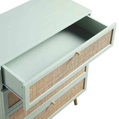 Frances Woven Rattan Tall Chest Of 4 Drawers, Mint -Daals Store FT COD 04 SAGE detail1