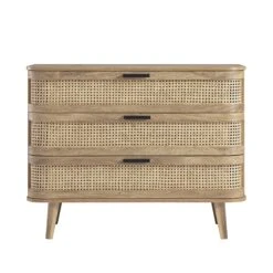 Izzy Curved Rattan Chest Of 3 Drawers, Natural -Daals Store FT COD 05 NAT WB1