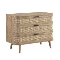 Izzy Curved Rattan Chest Of 3 Drawers, Natural -Daals Store FT COD 05 NAT WB2
