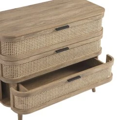 Izzy Curved Rattan Chest Of 3 Drawers, Natural -Daals Store FT COD 05 NAT detail2