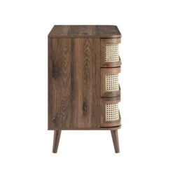 Izzy Curved Rattan Chest Of 3 Drawers, Walnut -Daals Store FT COD 05 WALN WB5