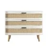 Izzy Curved Rattan Chest Of 3 Drawers, White 24 Izzy Curved Rattan Chest Of 3 Drawers, White -Daals Store FT COD 05 WHITE WB1