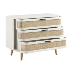 Izzy Curved Rattan Chest Of 3 Drawers, White 13 Izzy Curved Rattan Chest Of 3 Drawers, White -Daals Store FT COD 05 WHITE WB3
