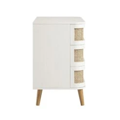 Izzy Curved Rattan Chest Of 3 Drawers, White 14 Izzy Curved Rattan Chest Of 3 Drawers, White -Daals Store FT COD 05 WHITE WB4