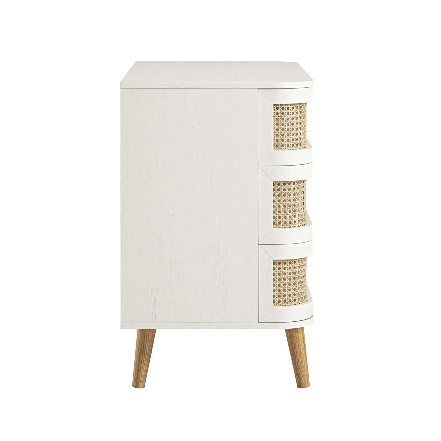 Izzy Curved Rattan Chest Of 3 Drawers, White 5 Izzy Curved Rattan Chest Of 3 Drawers, White - Image 5