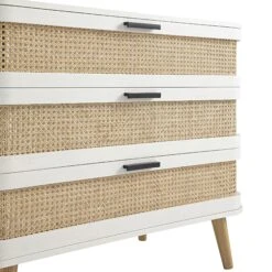 Izzy Curved Rattan Chest Of 3 Drawers, White 17 Izzy Curved Rattan Chest Of 3 Drawers, White -Daals Store FT COD 05 WHITE detail1