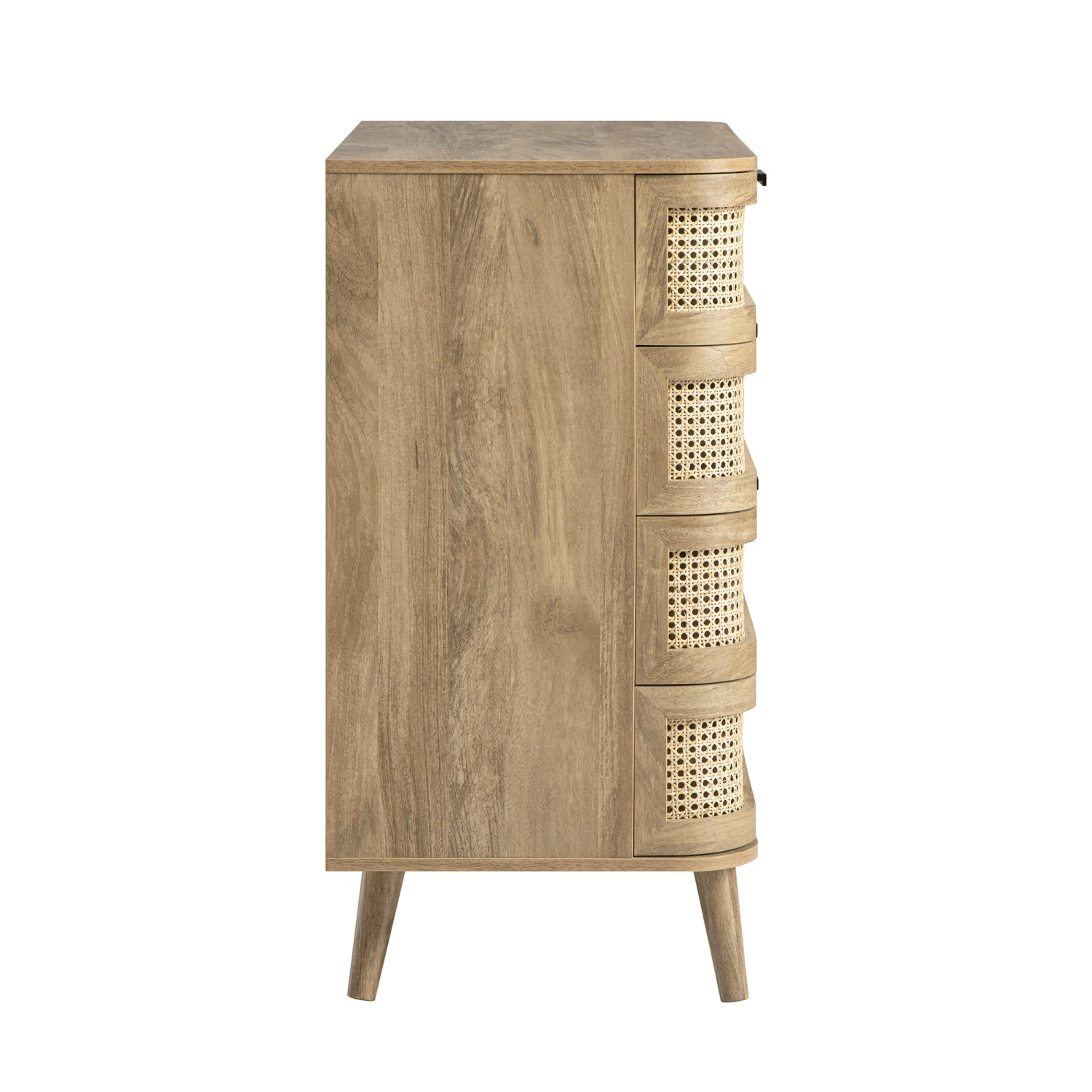 Izzy Curved Rattan Chest Of 5 Drawers, Natural 11 Izzy Curved Rattan Chest Of 5 Drawers, Natural - Image 11