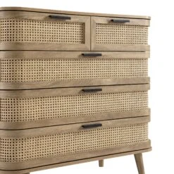 Izzy Curved Rattan Chest Of 5 Drawers, Natural 26 Izzy Curved Rattan Chest Of 5 Drawers, Natural -Daals Store FT COD 06 NAT detail1