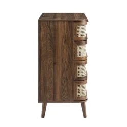 Izzy Curved Rattan Chest Of 5 Drawers, Walnut 14 Izzy Curved Rattan Chest Of 5 Drawers, Walnut -Daals Store FT COD 06 WALN WB5