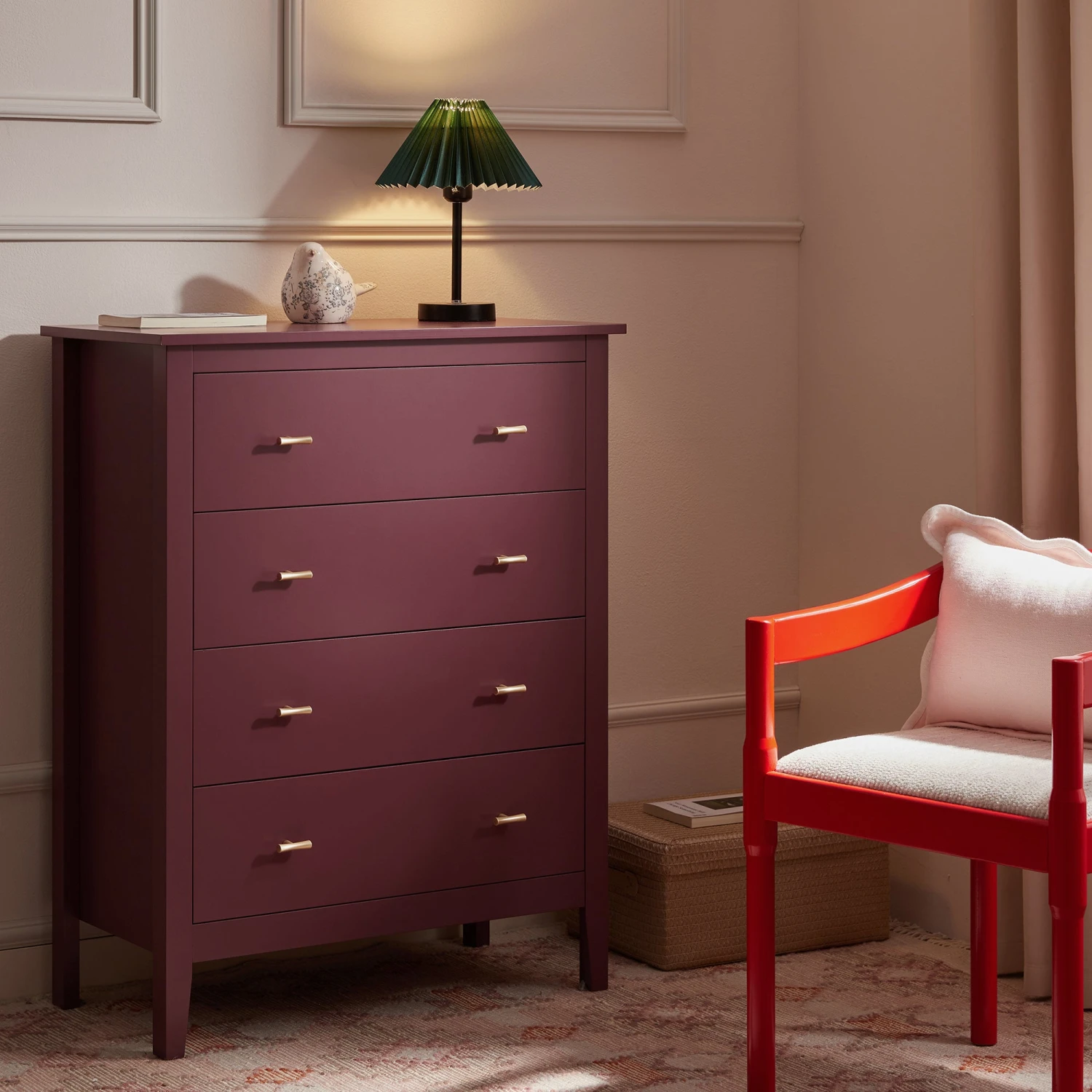 Oakham Chest Of 4 Drawers, Wild Cherry 2 Oakham Chest Of 4 Drawers, Wild Cherry - Image 2