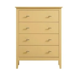 Oakham Chest Of 4 Drawers, Rattan Yellow -Daals Store FT COD 07 SAFYEL WB1