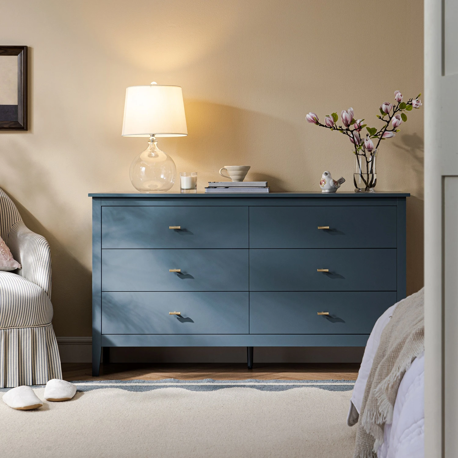 Oakham Chest Of 6 Drawers, Stormy Blue 1 Oakham Chest Of 6 Drawers, Stormy Blue