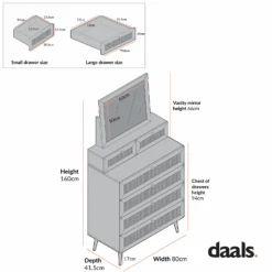 Frances Woven Rattan Tall Vanity Chest With Mirror, Mint 18 Frances Woven Rattan Tall Vanity Chest With Mirror, Mint -Daals Store FT COD MIRR 04 CHART 1