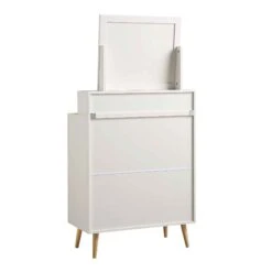 Frances Woven Rattan Tall Vanity Chest With Mirror, White 21 Frances Woven Rattan Tall Vanity Chest With Mirror, White -Daals Store FT COD MIRR 04 WHITE WB5