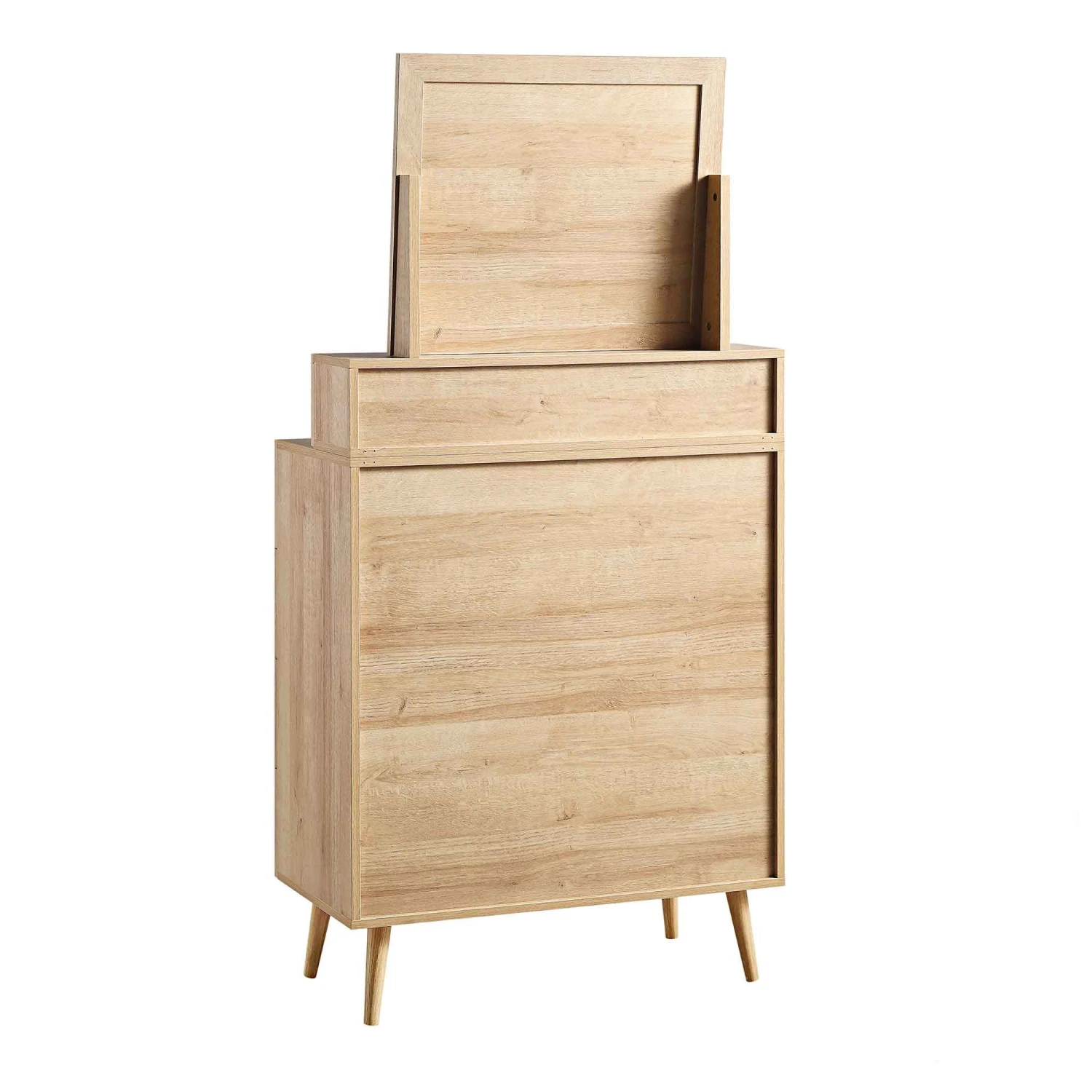 Frances Woven Rattan Tall Vanity Chest With Mirror, Natural 9 Frances Woven Rattan Tall Vanity Chest With Mirror, Natural - Image 9