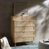 Frances Woven Rattan Tall Vanity Chest With Mirror, Natural -Daals Store FT COD MIRR 04 NAT main
