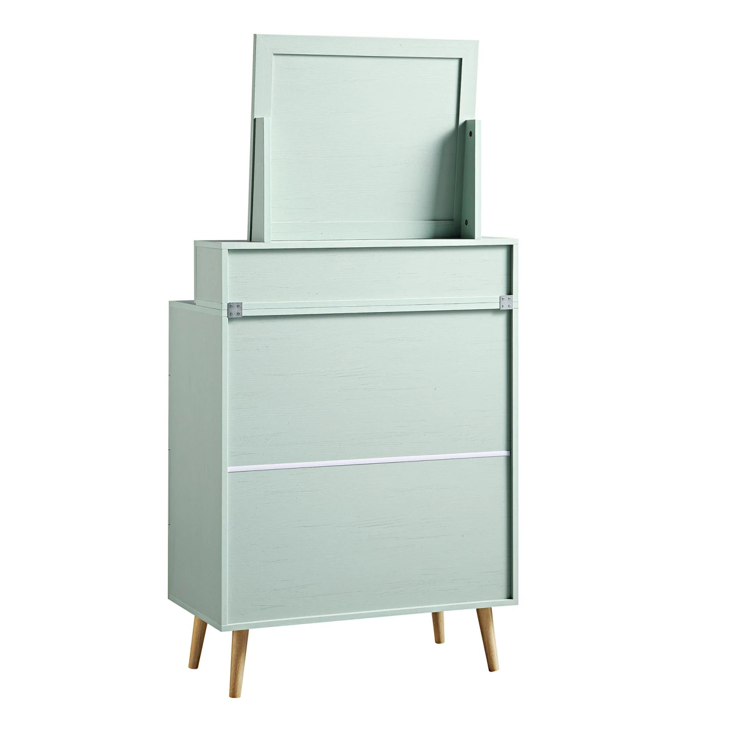 Frances Woven Rattan Tall Vanity Chest With Mirror, Mint 10 Frances Woven Rattan Tall Vanity Chest With Mirror, Mint - Image 10