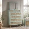 Frances Woven Rattan Tall Vanity Chest With Mirror, Mint -Daals Store FT COD MIRR 04 SAGE main