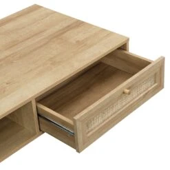 Frances Woven Rattan Wooden Coffee Table In Natural Colour 16 Frances Woven Rattan Wooden Coffee Table In Natural Colour -Daals Store FT CT 001 NATURAL detail1