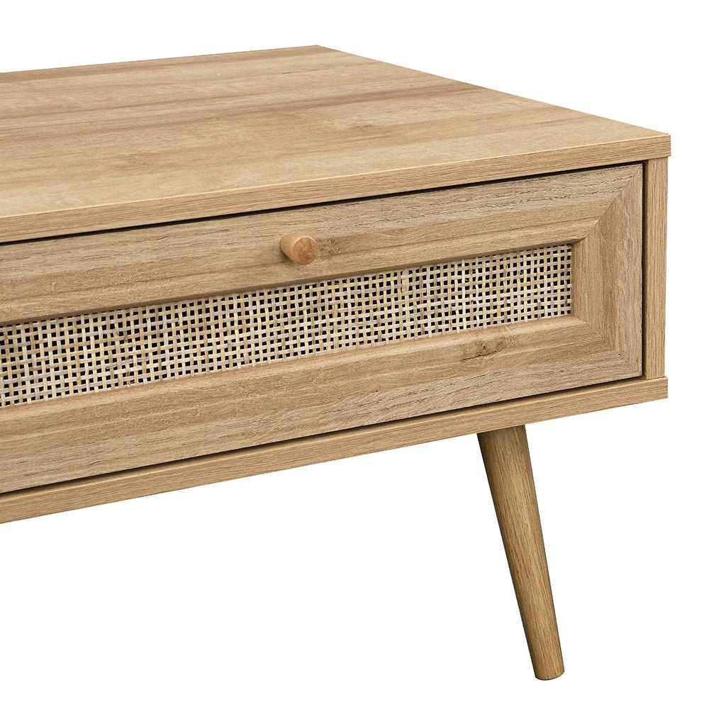 Frances Woven Rattan Wooden Coffee Table In Natural Colour 9 Frances Woven Rattan Wooden Coffee Table In Natural Colour - Image 9