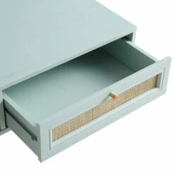 Frances Woven Rattan Wooden Coffee Table In Mint -Daals Store FT CT 001 SAGE detail2