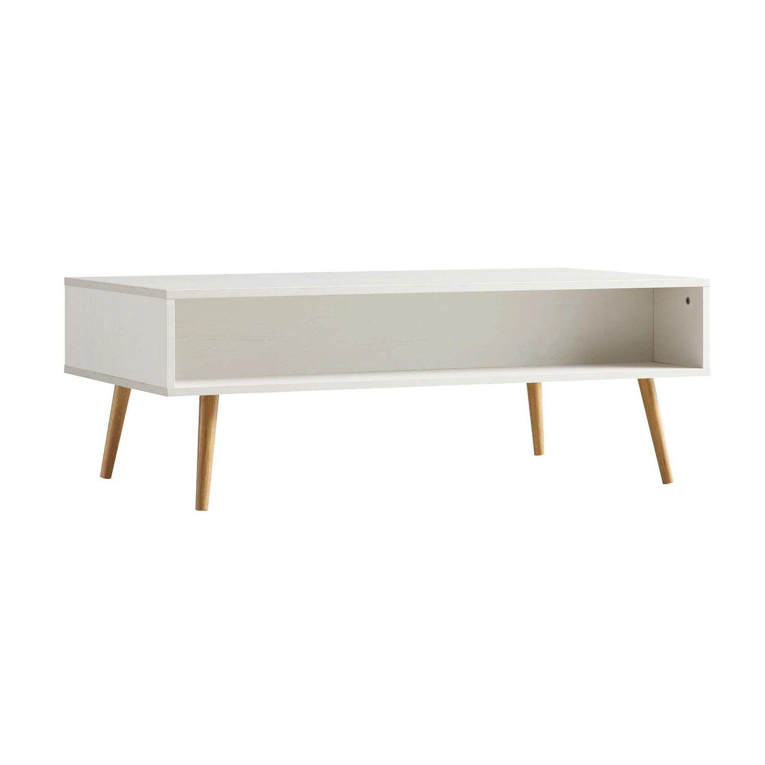 Frances Woven Rattan Wooden Coffee Table In White 9 Frances Woven Rattan Wooden Coffee Table In White - Image 9