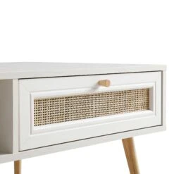 Frances Woven Rattan Wooden Coffee Table In White 25 Frances Woven Rattan Wooden Coffee Table In White -Daals Store FT CT 001 WHITE detail2