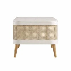 Izzy Curved Rattan Coffee Table, White -Daals Store FT CT 02 WHITE WB4